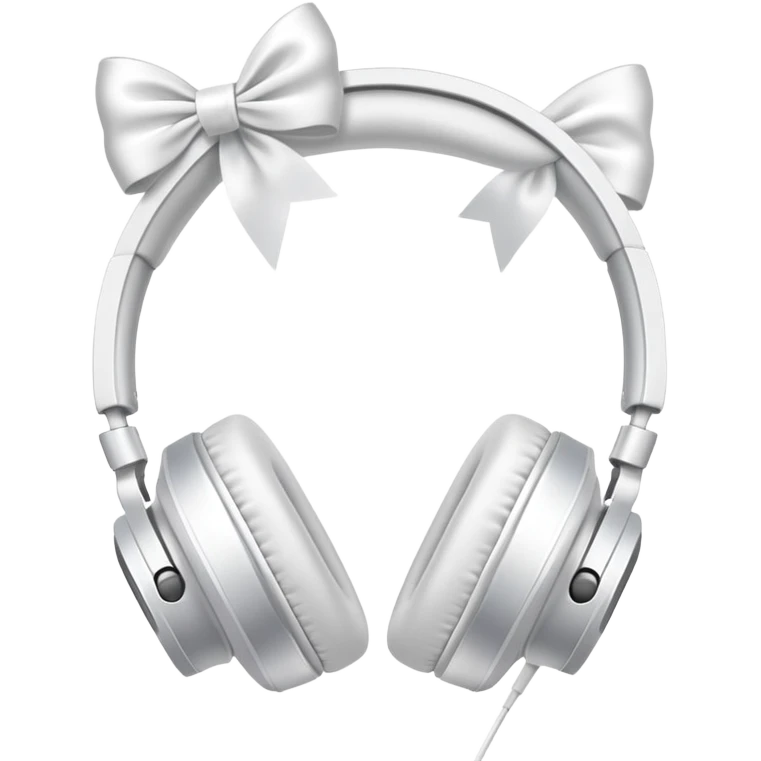 White headphones with bows on the sides emoji