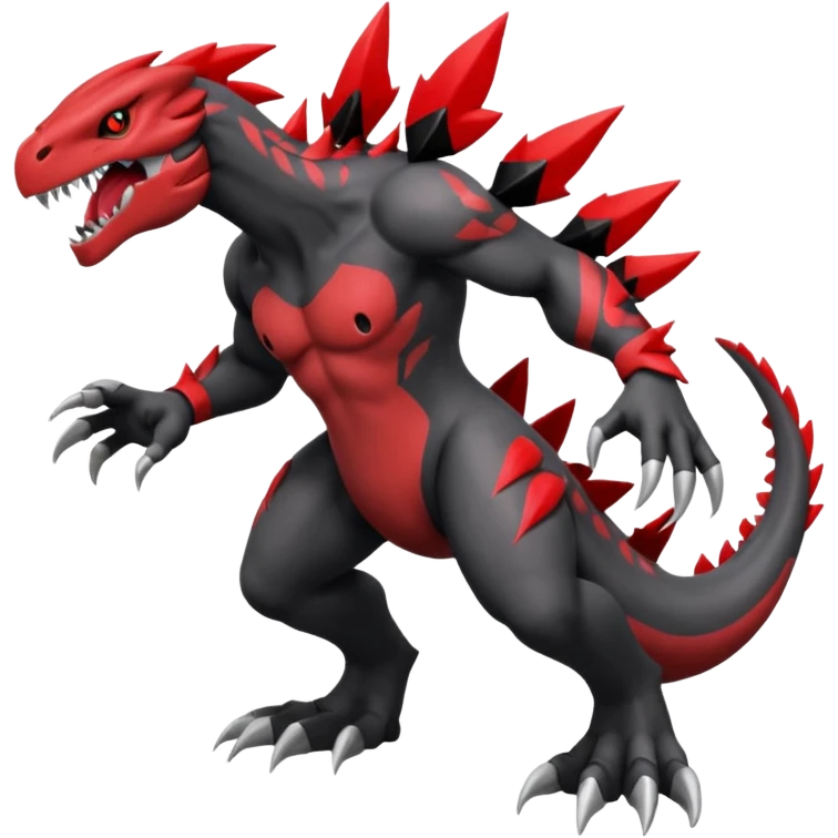 Darkrai-Groudon-Yveltal-Fakémon hybrid creature, full body, different pose emoji