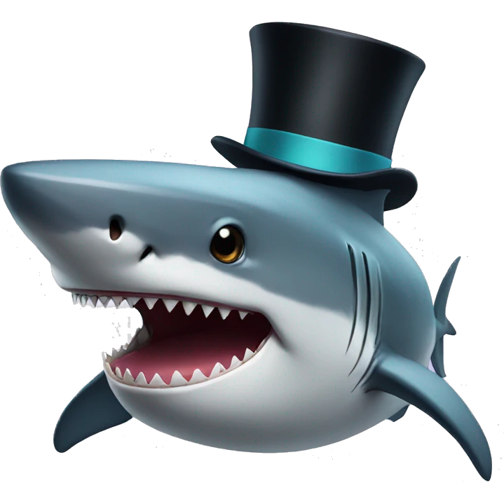 Shark with a top hat emoji