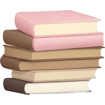 aesthetic book stack beige and light pink emoji