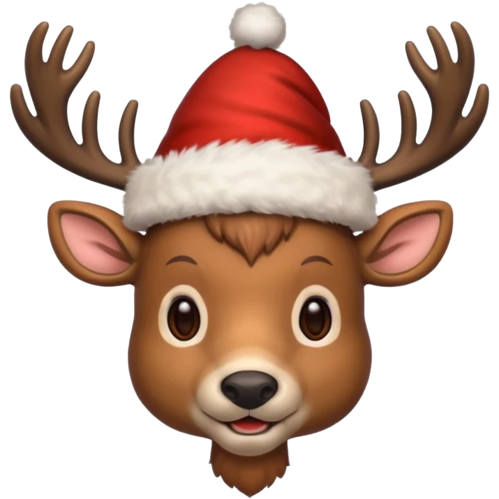 deer with christmas hat emoji