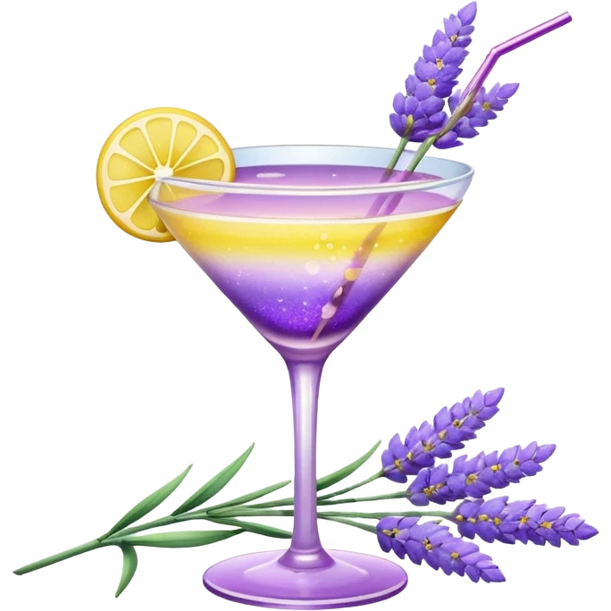Lavender Yellow Gradient Glitter Cocktail Lavender Flower emoji