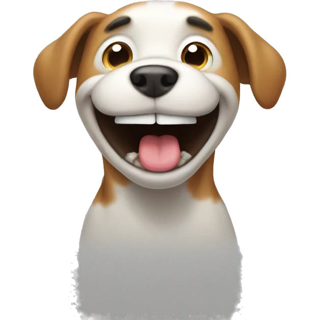 Dog pooping and laughing emoji