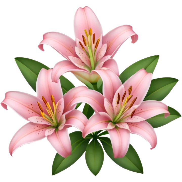 3 soft pink lilies emoji