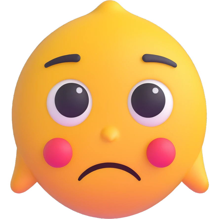 3D emoji of a sad face with a single tear emoji