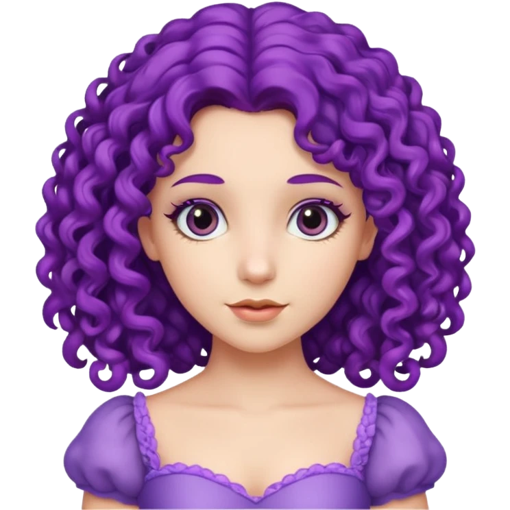 princess with purple curly hair emoji