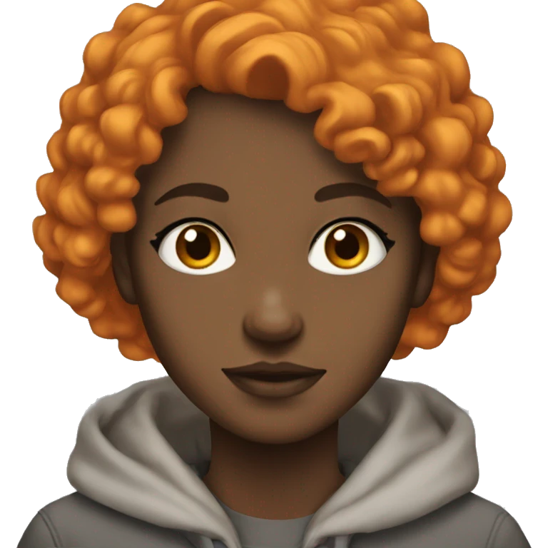 orange hair grey eyes tall girl emoji
