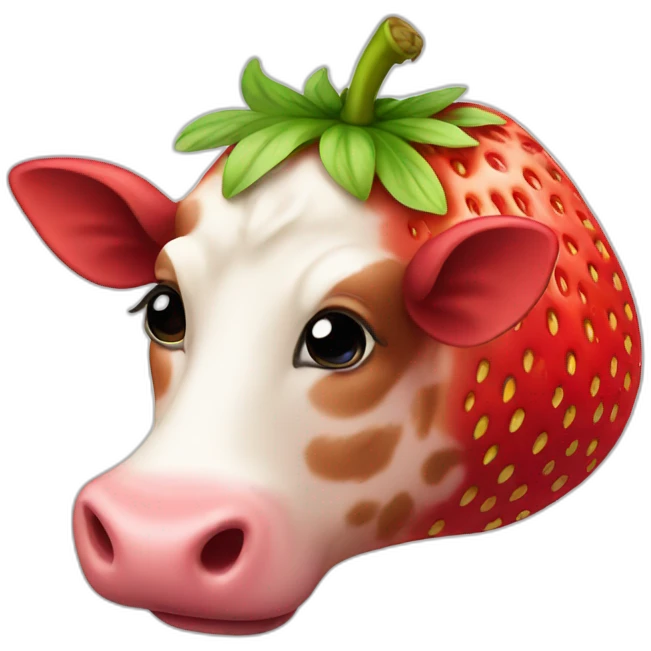 strawberry cow emoji