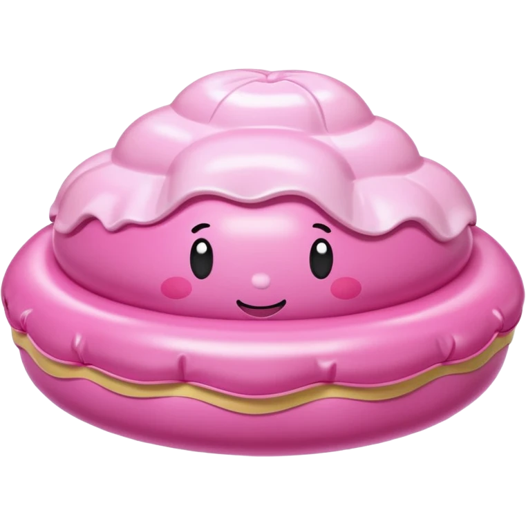   Murakami style inflatable pink concha dessert emoji