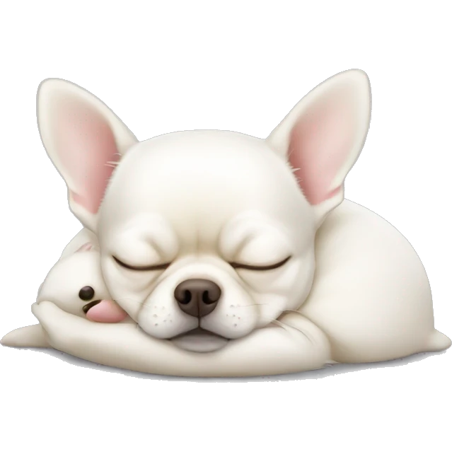fat white chihuahua sleeping emoji