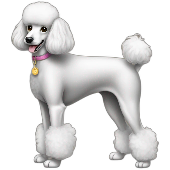 Dog Standart Poodle full body emoji