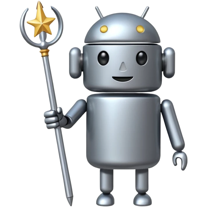Android with magic wand emoji