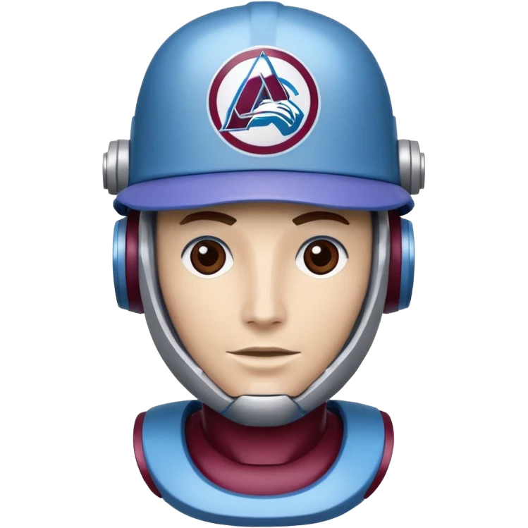 Engineer robot with colorado avalanche hat emoji