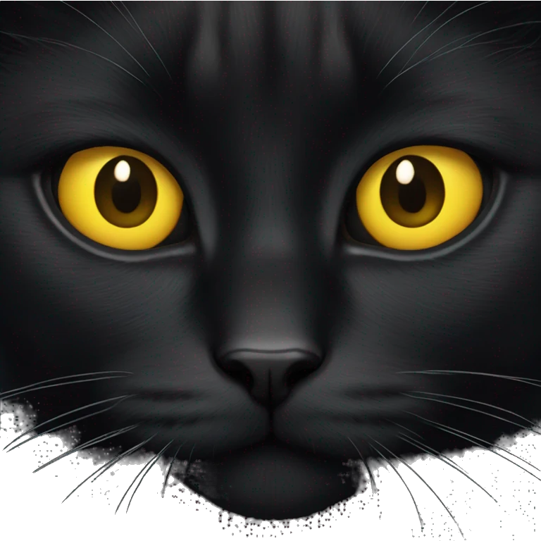 Black cat with yellow eyes  emoji