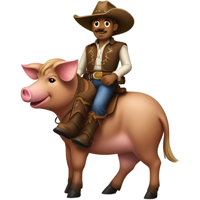 cowboy on a pig emoji