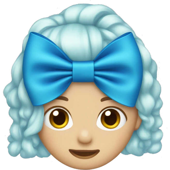 Blue hair bow  emoji