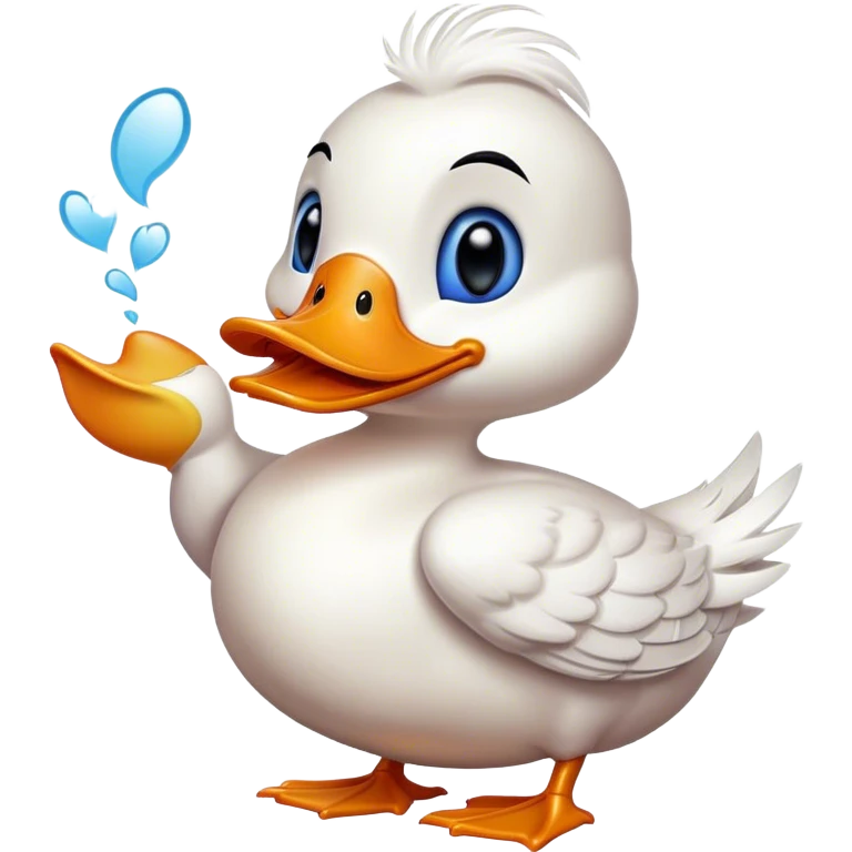 Duck blowing a kiss emoji