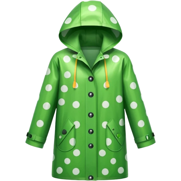 green polka dot raincoat emoji