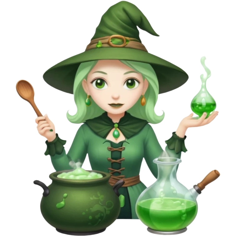 green witch cooking potion emoji