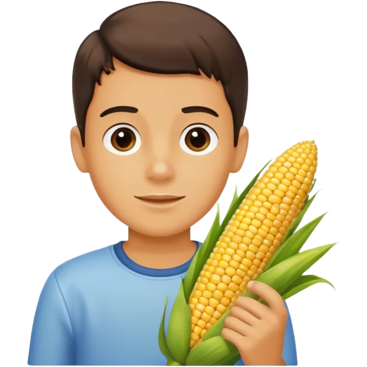 boy with corn onnhis hand emoji
