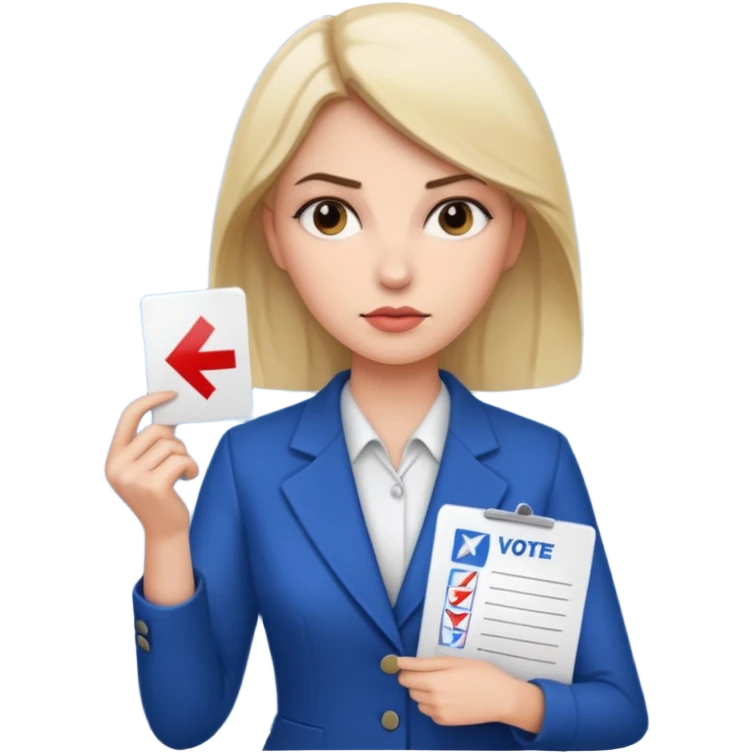 woman voting holding a ballot emoji