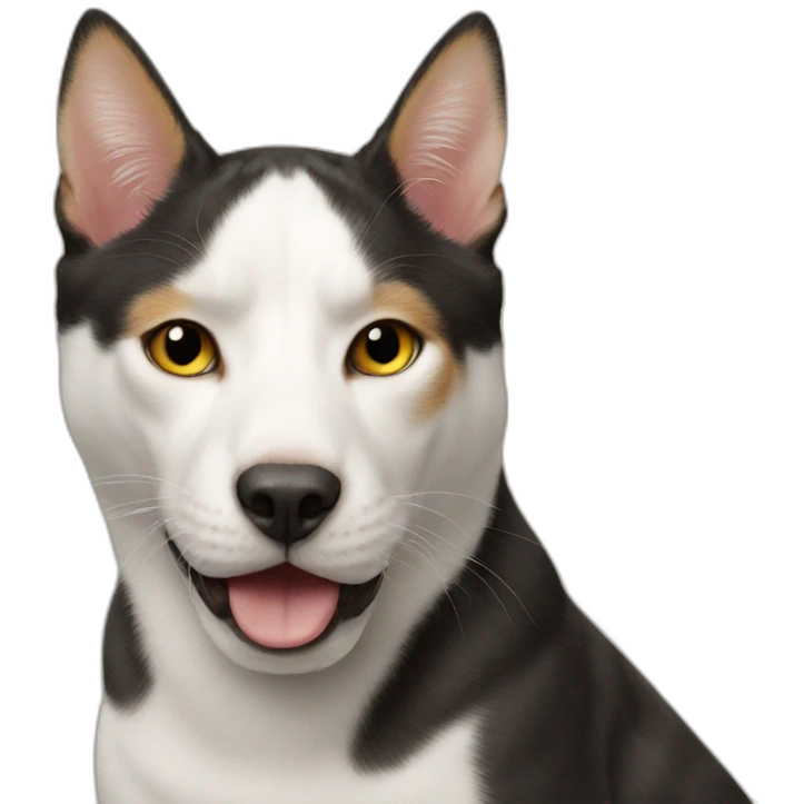 Cat on dog emoji