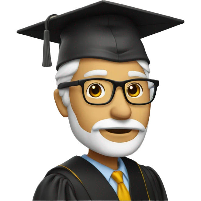 professor with graduation cap emoji