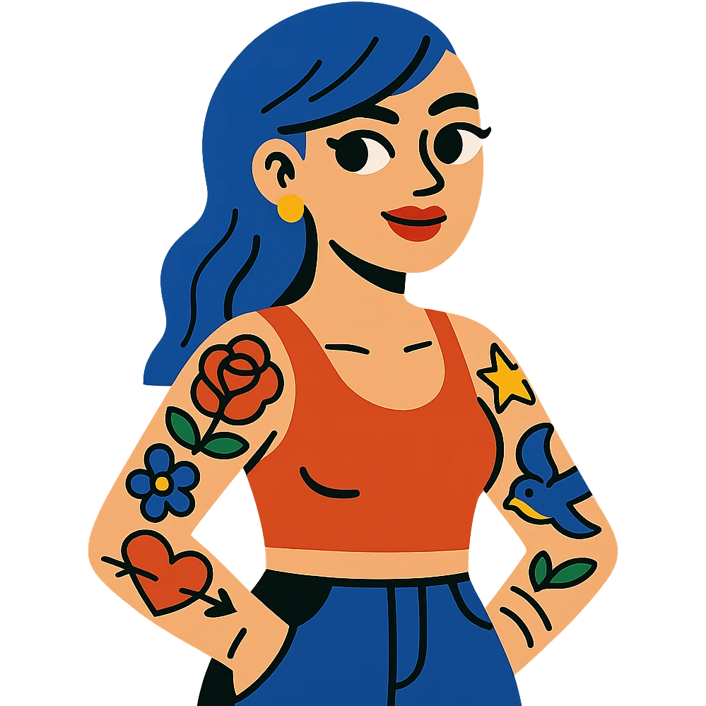 tattooed girl emoji
