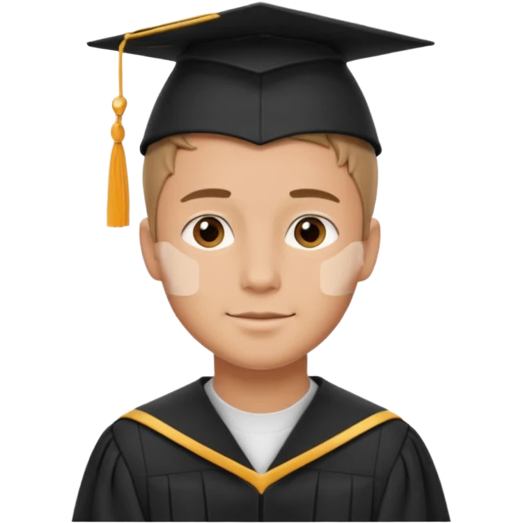 Graduated Students, Male, proudly, short hair, wearing graduation cap emoji