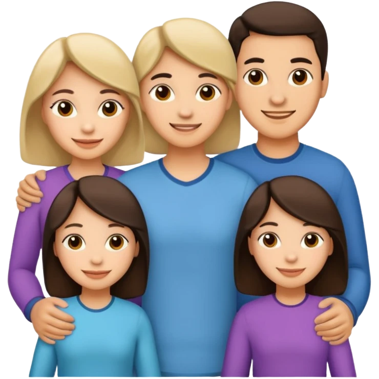 Light skin Hispanic family of 6 mom, dad, two 20 yr old daughters, 20 year old son, and 10 year old daughter emoji