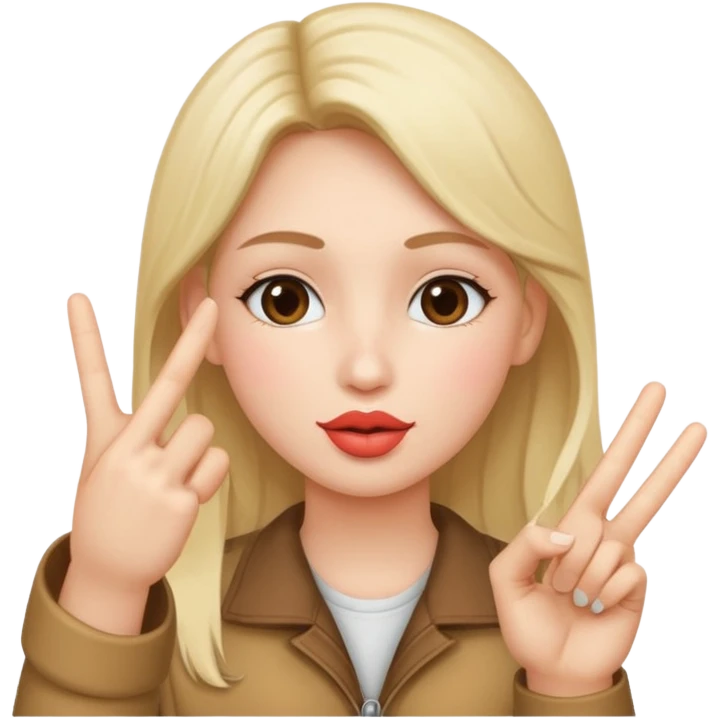 kissy face with peace sign  emoji