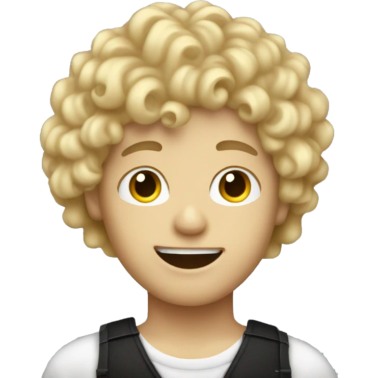 Blonde curly hair boy as a singer emoji