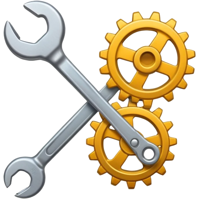 classic emoji style machine maintenance, a wrench and a gear emoji