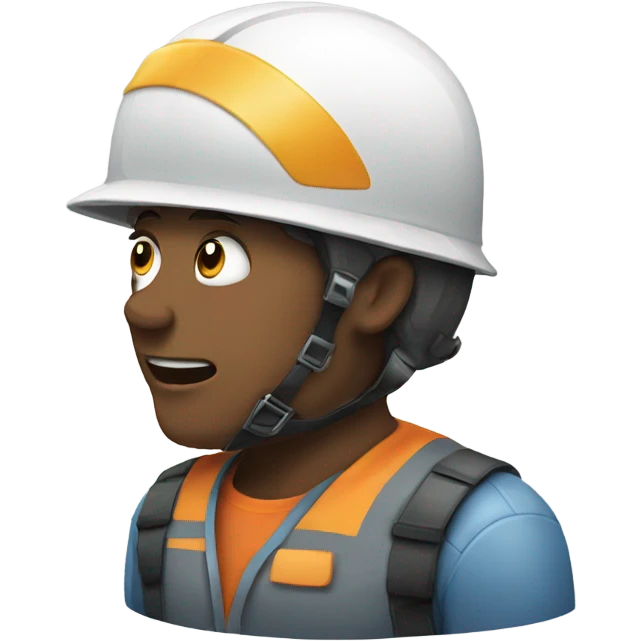 A person drooling and wearing a helmet emoji