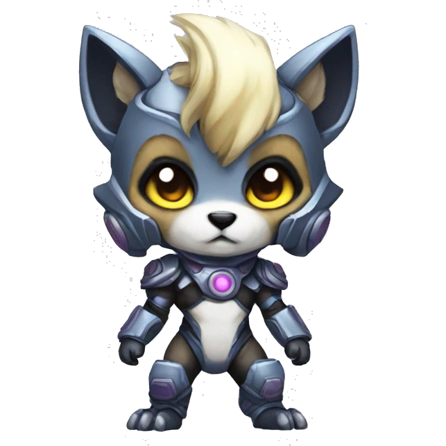 Anthro Kawaii Chibi Protogen full body emoji