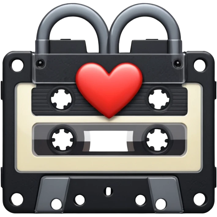 heart with a black music cassette emoji