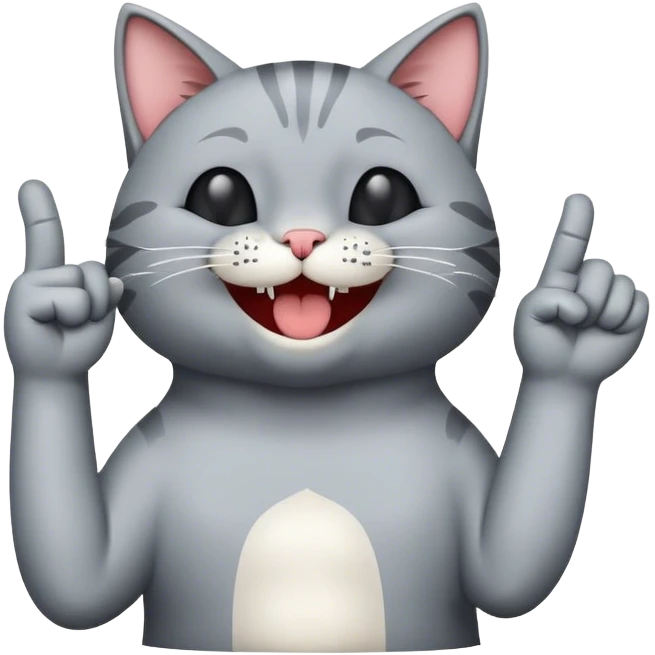 Middle finger with laughing cat  emoji