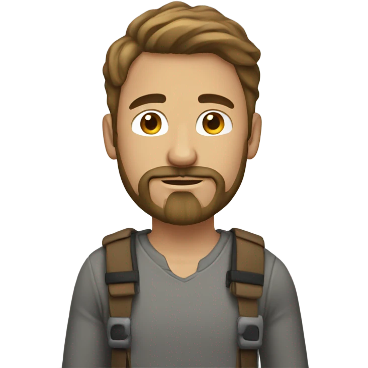 Man with beard, mustache , light sling hair is light brown  emoji