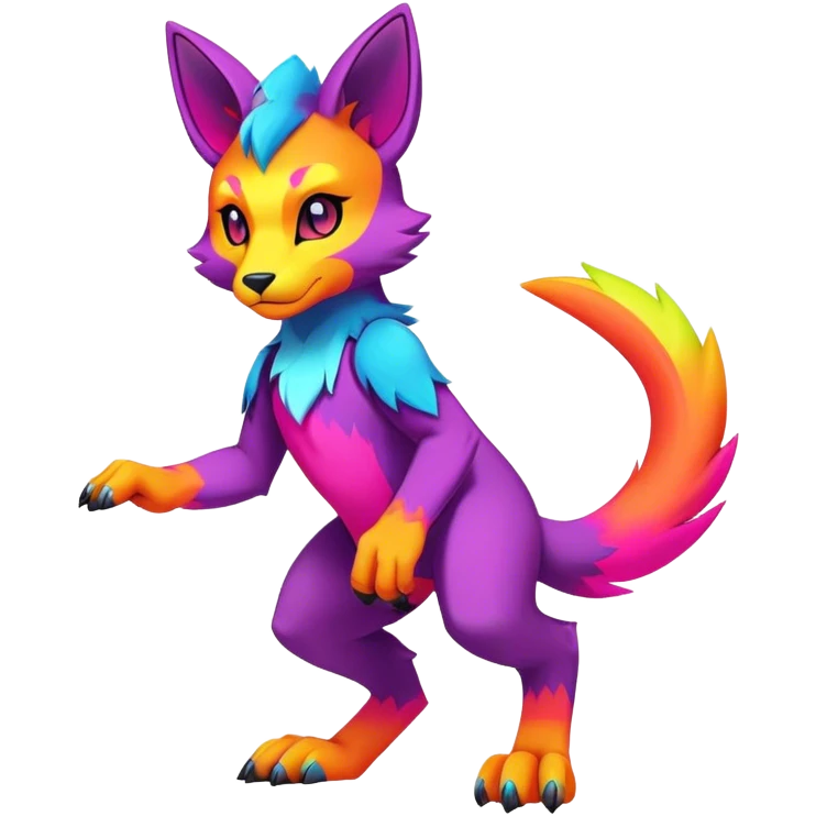Edgy colorful anthro fursona Fakemon emoji