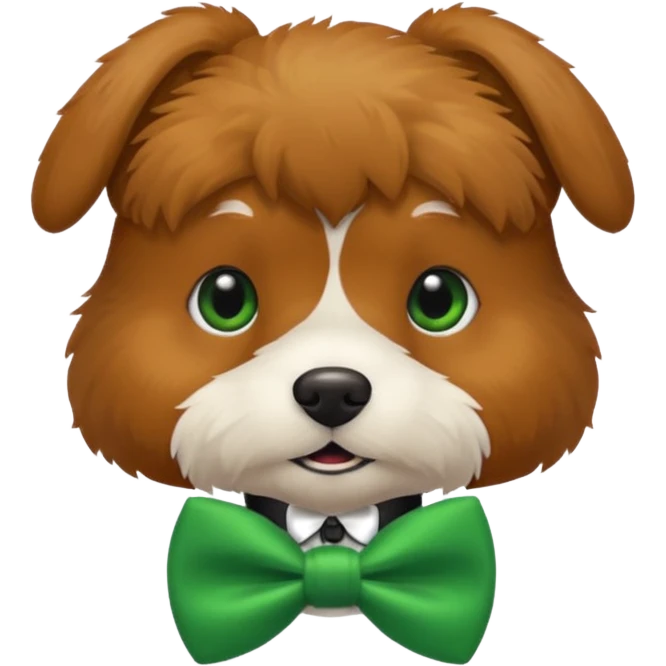 dog with a green bow tie emoji