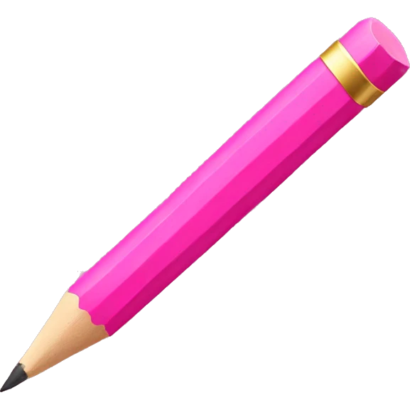 Pink pencil emoji