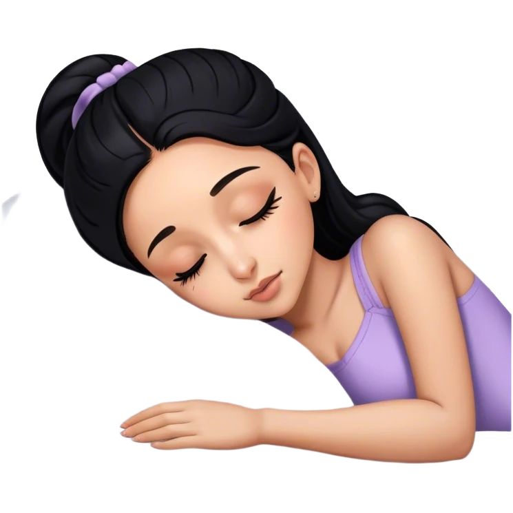 Ariana Grande sleeping with black hair  emoji