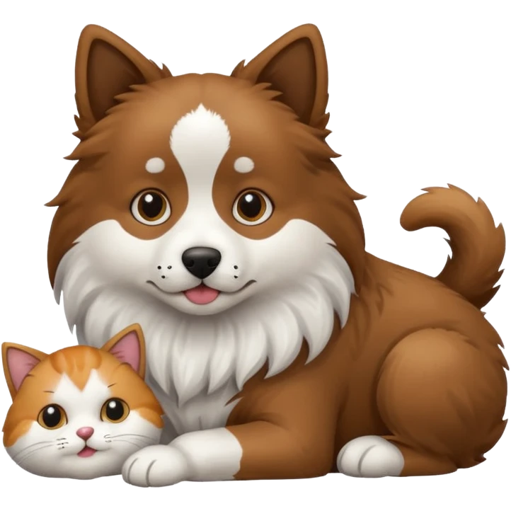 dog eating cat emoji