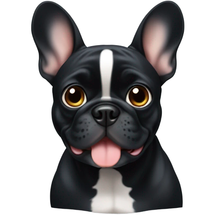 cute frenchie in black emoji