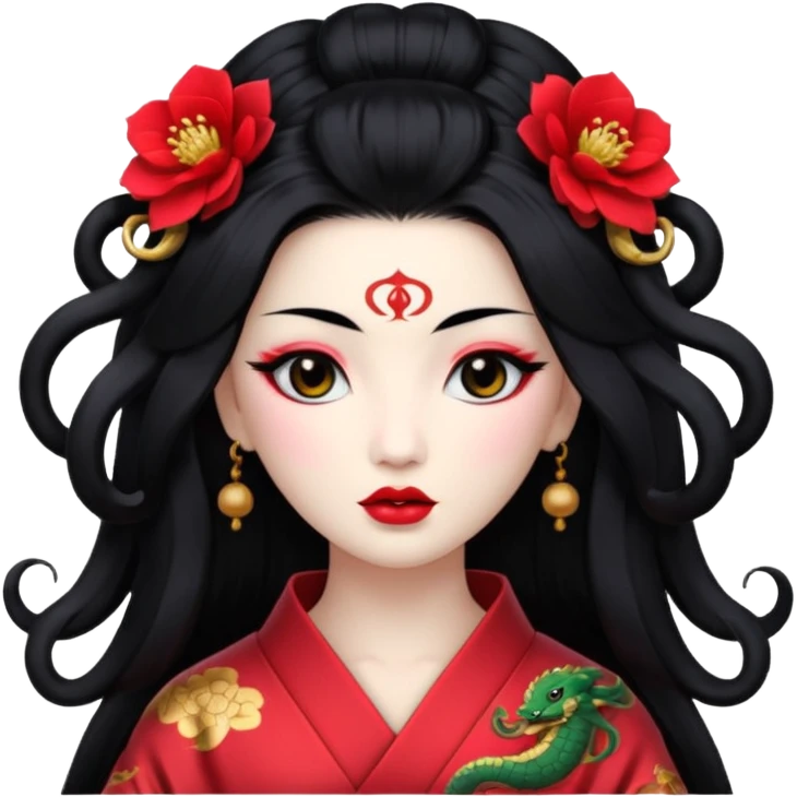 geisha with medusa head  emoji