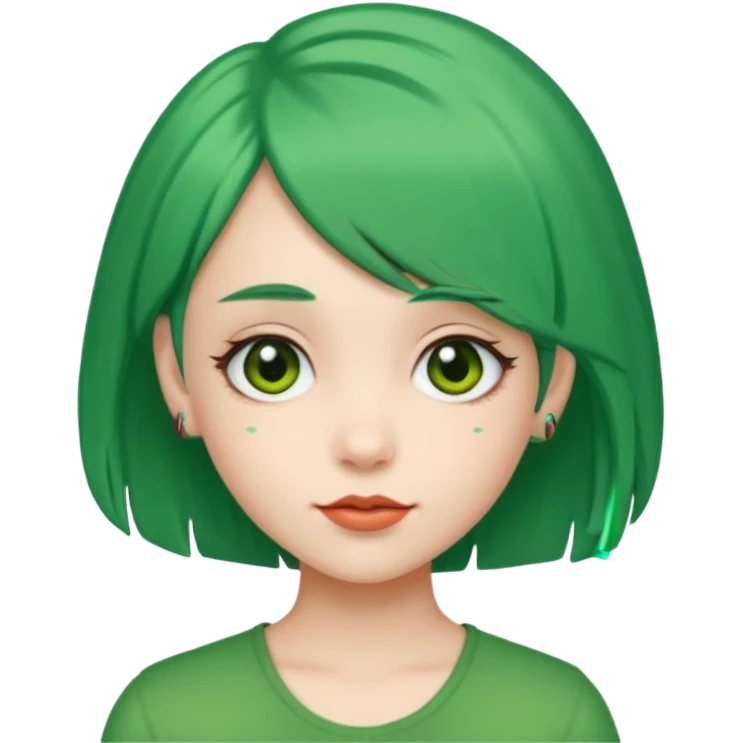 girl with green hair clip emoji