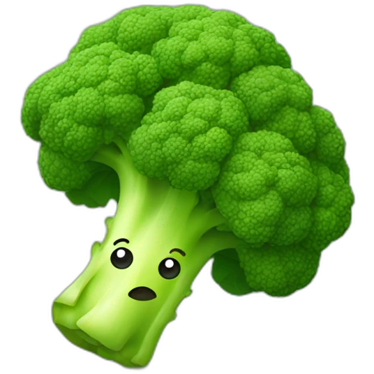 Broccoli with a face emoji