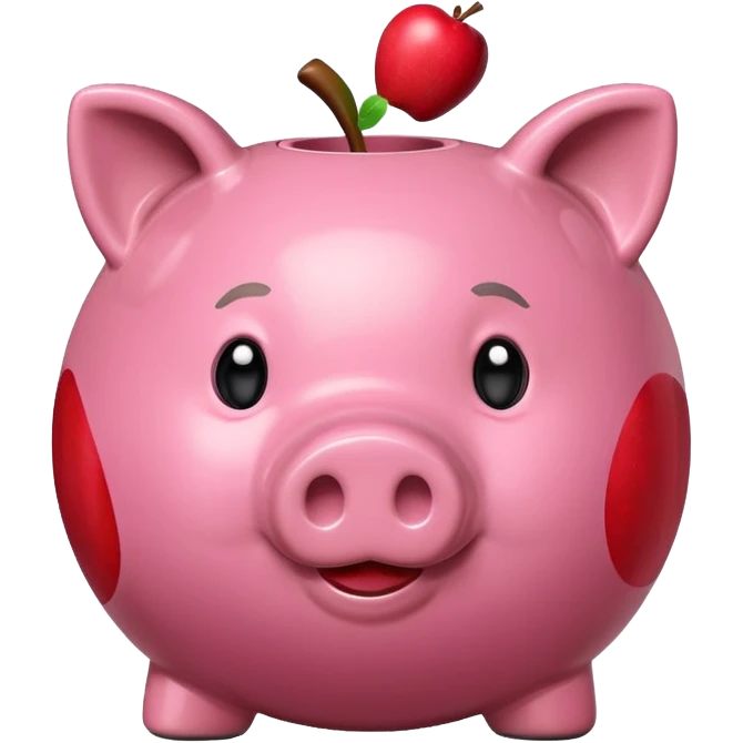 Piggy bank with Apple in mouth emoji