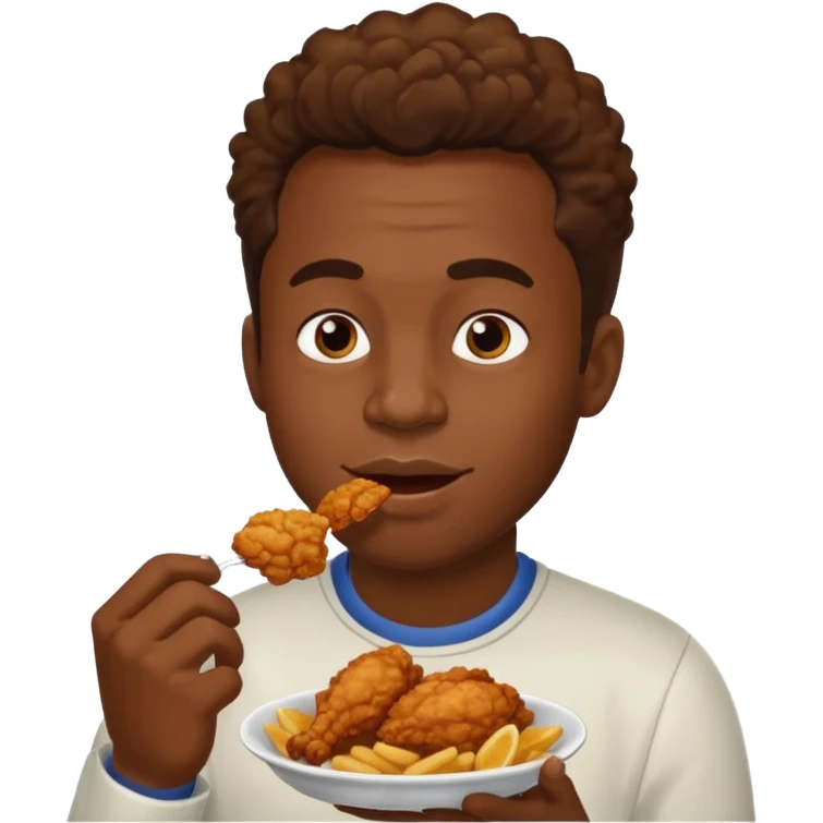 Black guy eating fried chicken  emoji