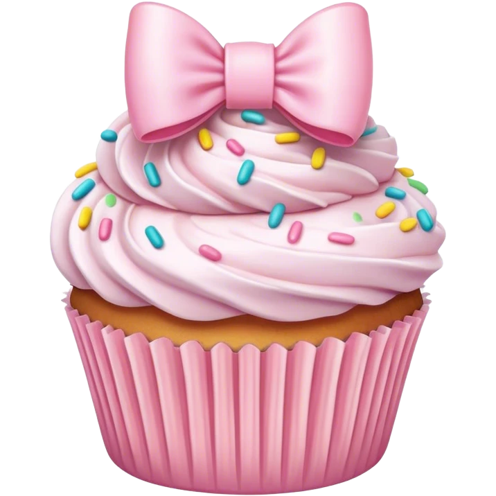 Pastel pink bow cupcake  emoji